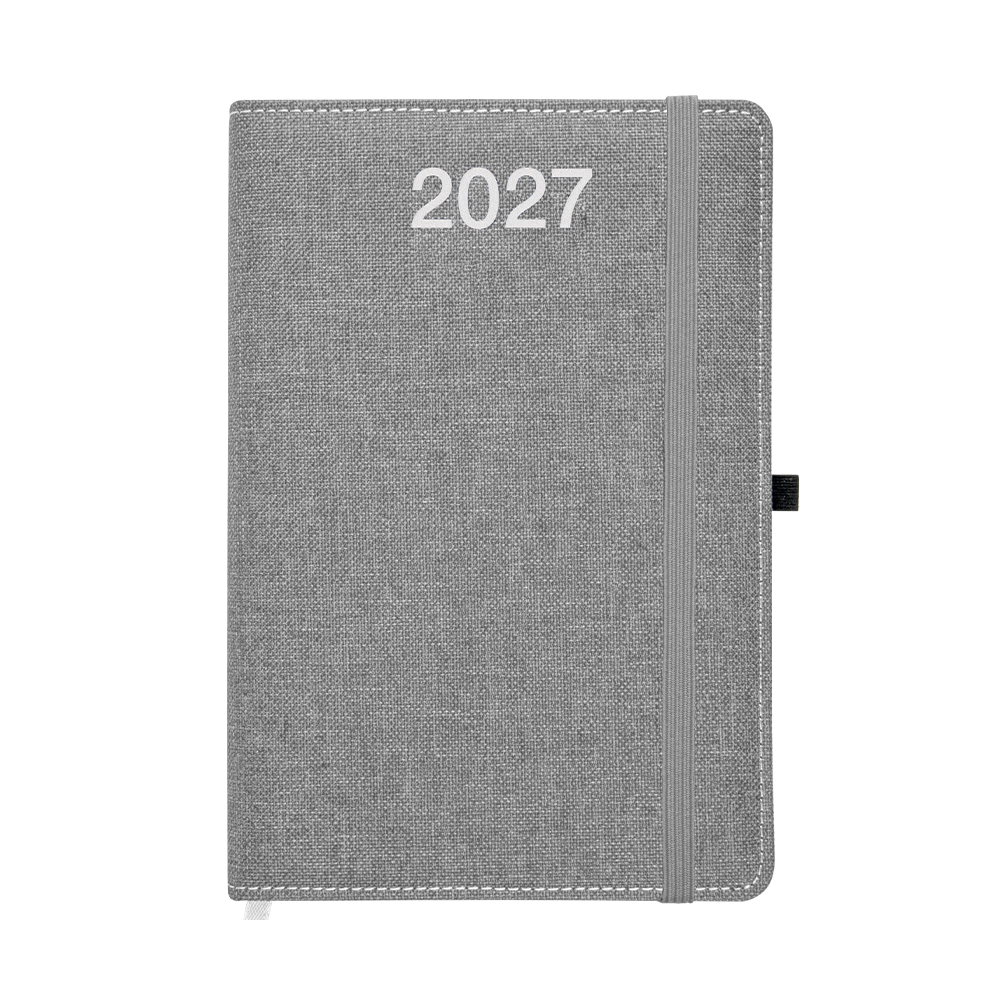 Agenda settimanale 2027, copertina rigida in PET riciclato con effetto mélange