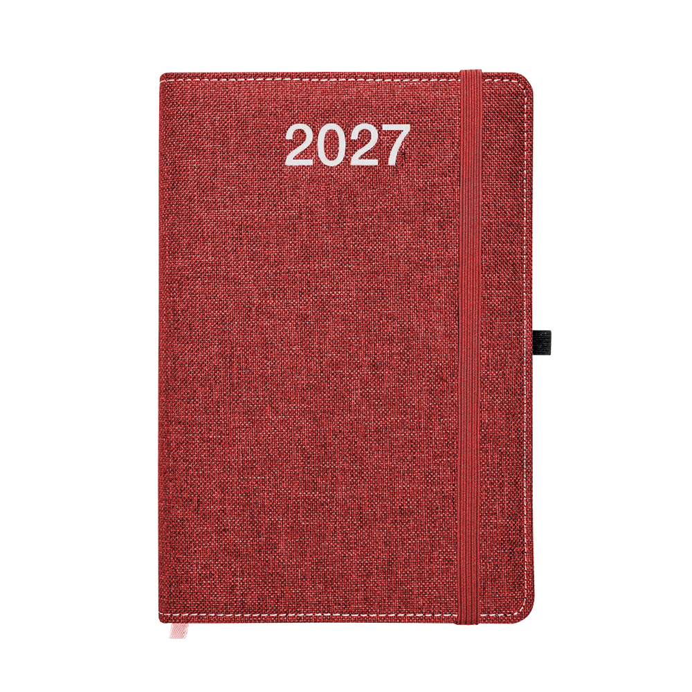 Agenda giornaliera 2027, copertina rigida in PET riciclato con effetto mélange