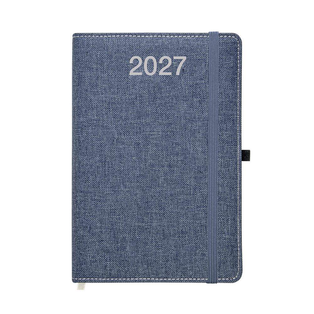 Agenda giornaliera 2027, copertina rigida in PET riciclato con effetto mélange