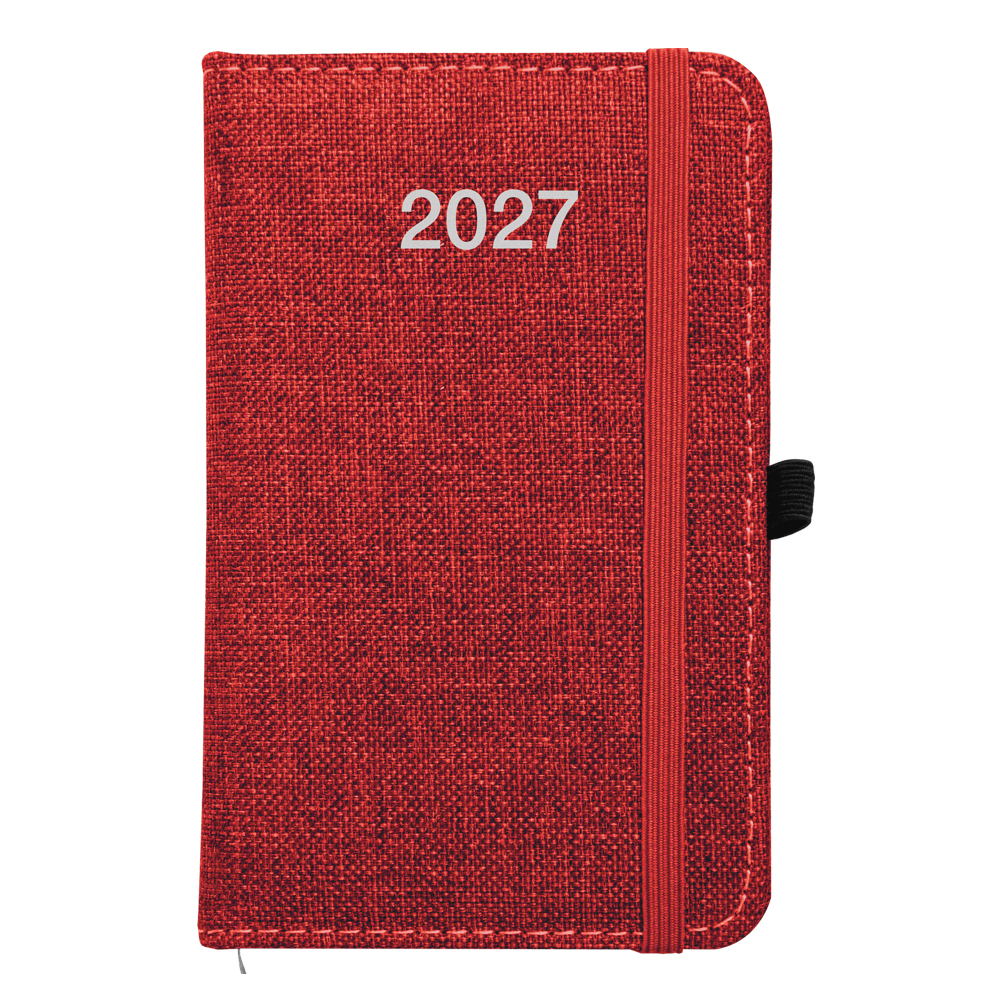 Agenda tascabile settimanale 2027, copertina rigida in PET riciclato con effetto mélange