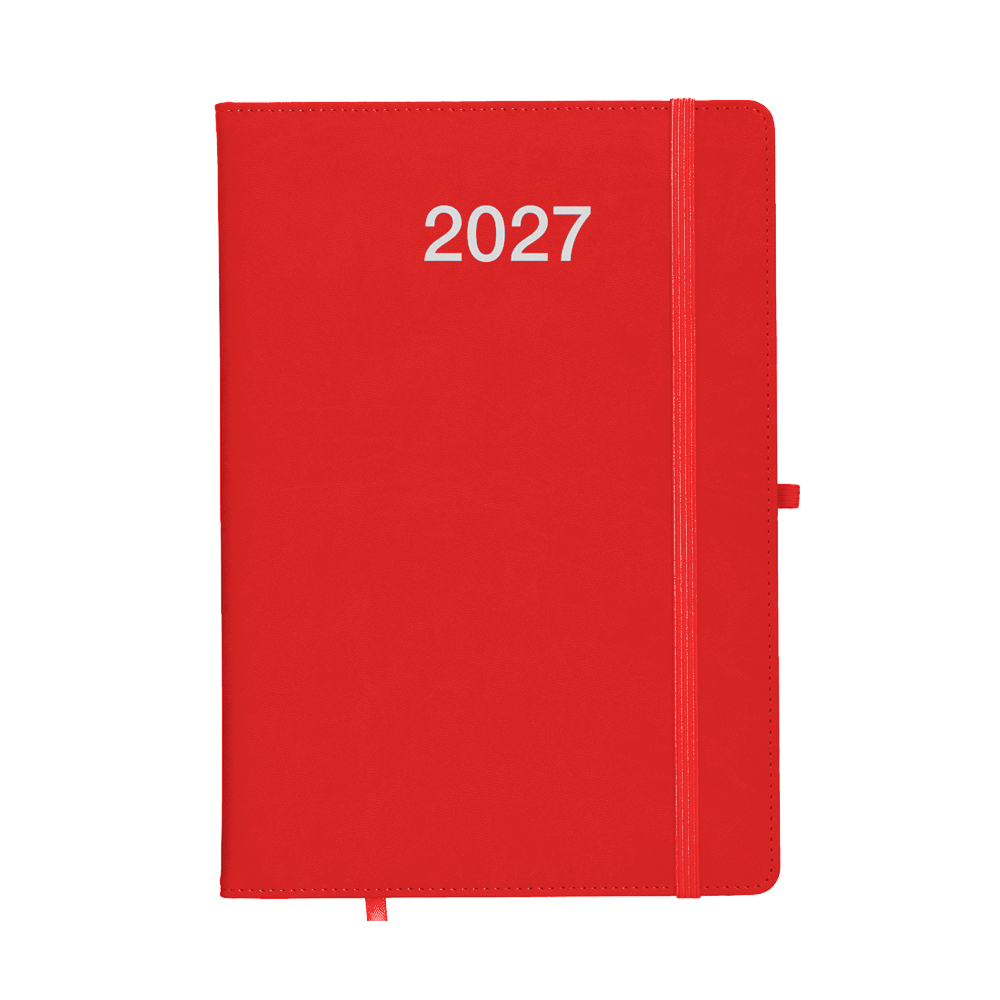 Agenda settimanale 2027, copertina rigida in PU termovirante con impuntura perimetrale