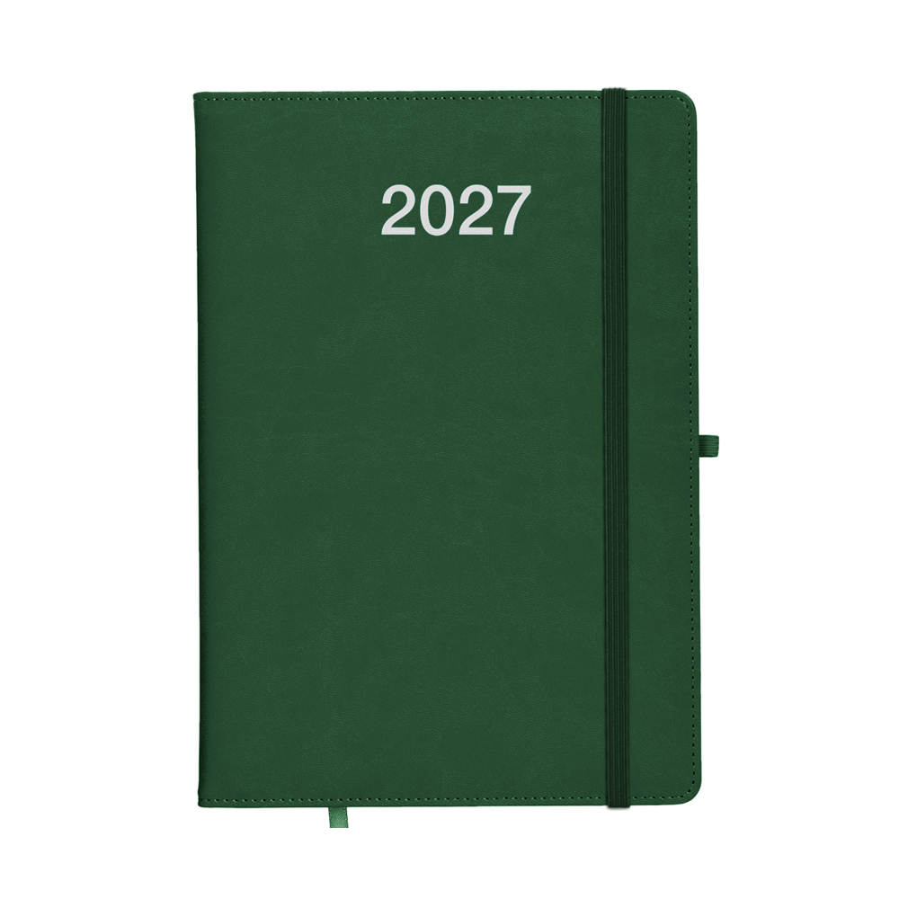 Agenda settimanale 2027, copertina rigida in PU termovirante con impuntura perimetrale