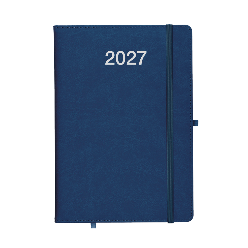 Agenda settimanale 2027, copertina rigida in PU termovirante con impuntura perimetrale