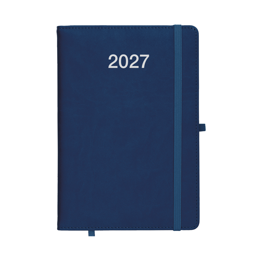 Agenda giornaliera 2027, copertina rigida in PU termovirante con impuntura perimetrale