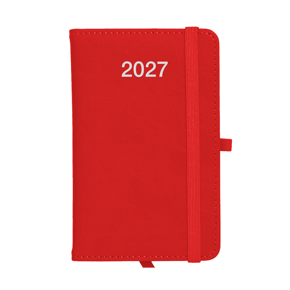 Agenda tascabile settimanale 2027, copertina rigida in PU termovirante con impuntura