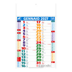 Calendario 2027 da muro mensile multicolore, 12 fogli, su ca...