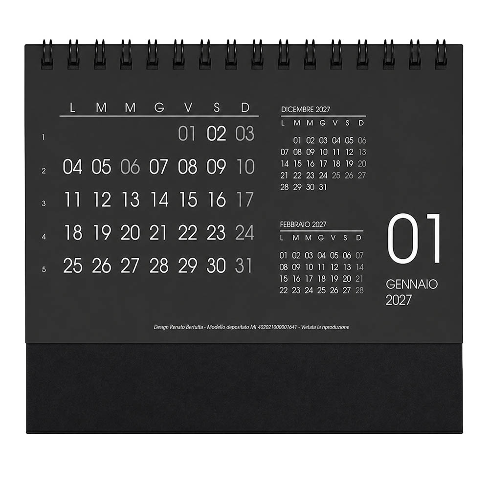 Calendario 2027 da tavolo mensile, 13 fogli