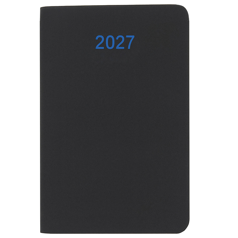 Agenda tascabile settimanale 2027. Copertina flessibile in soft PU e bordo pagine colorato