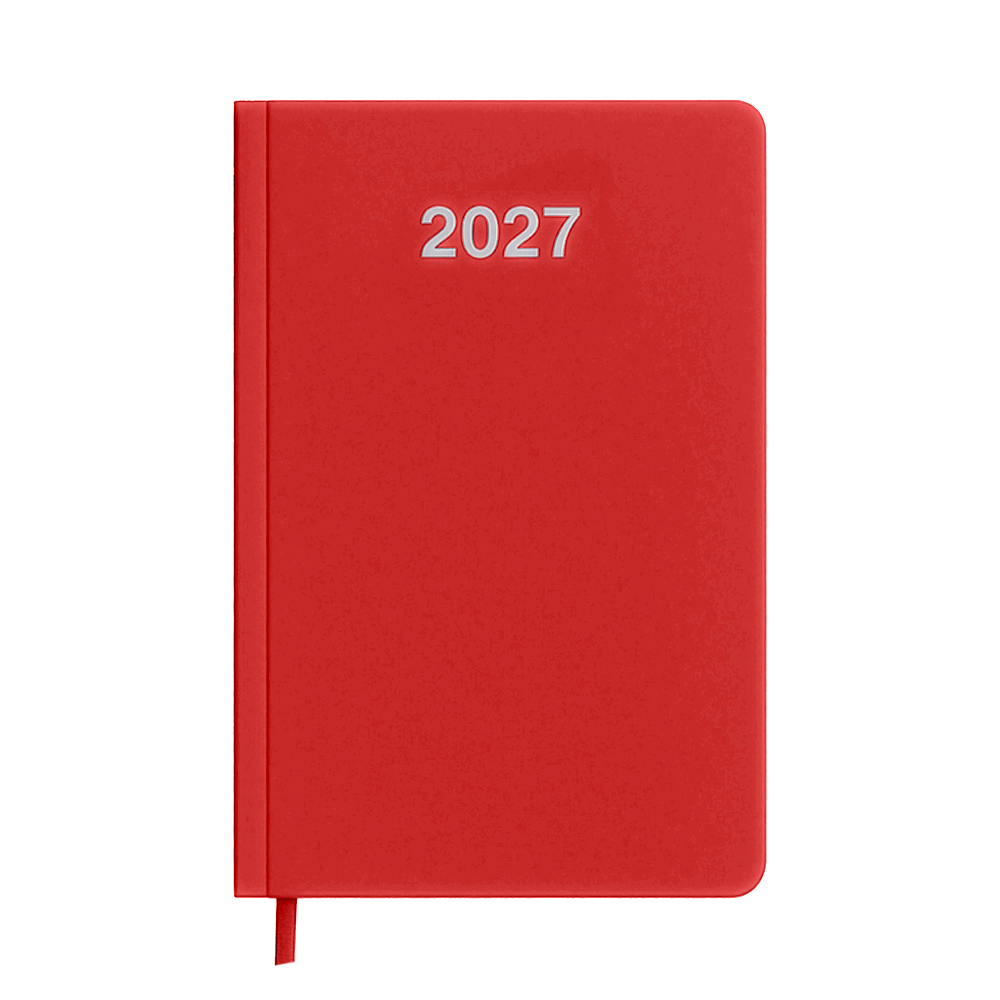 Agenda tascabile settimanale 2027. Copertina rigida in cartoncino laminato opaco