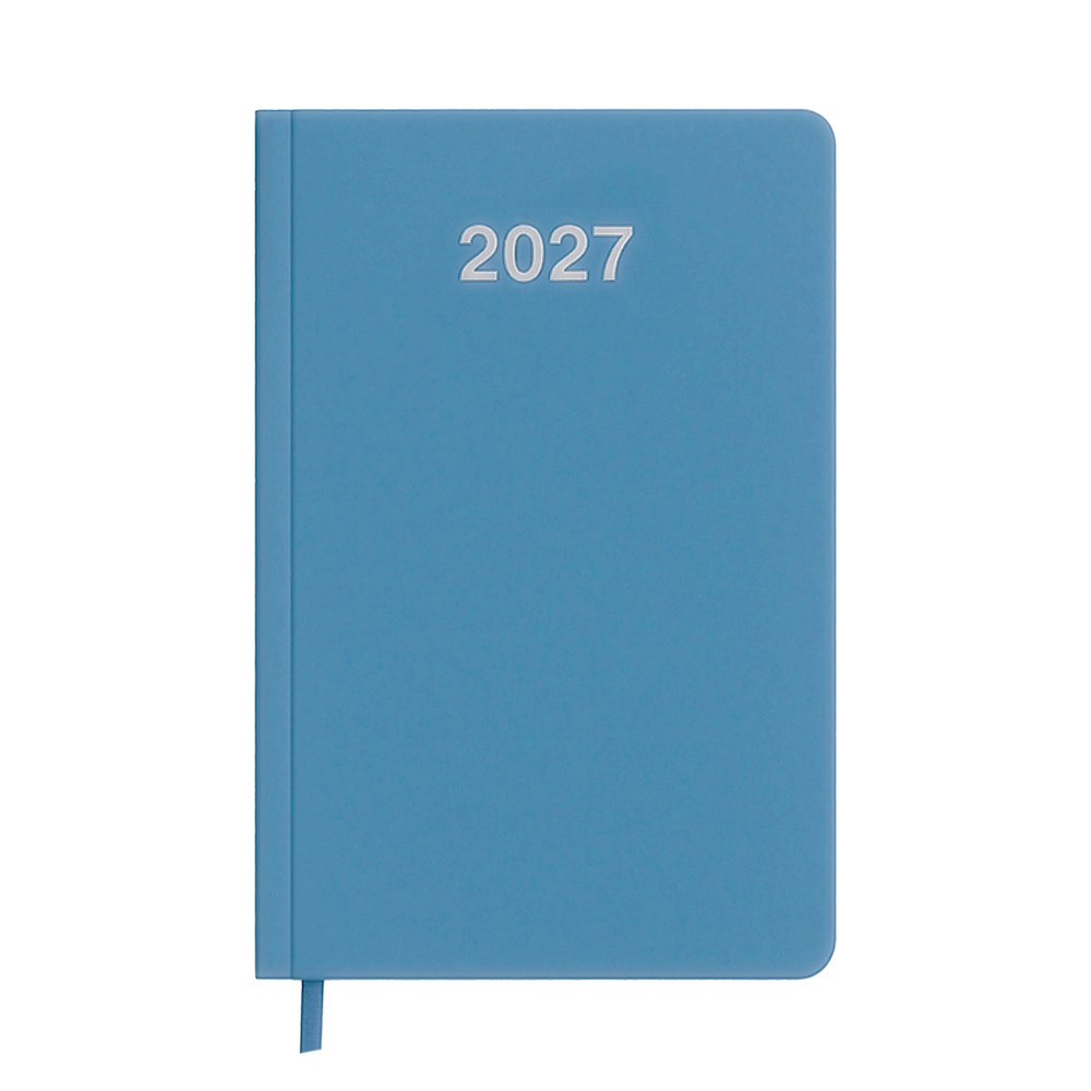 Agenda tascabile settimanale 2027. Copertina rigida in cartoncino laminato opaco