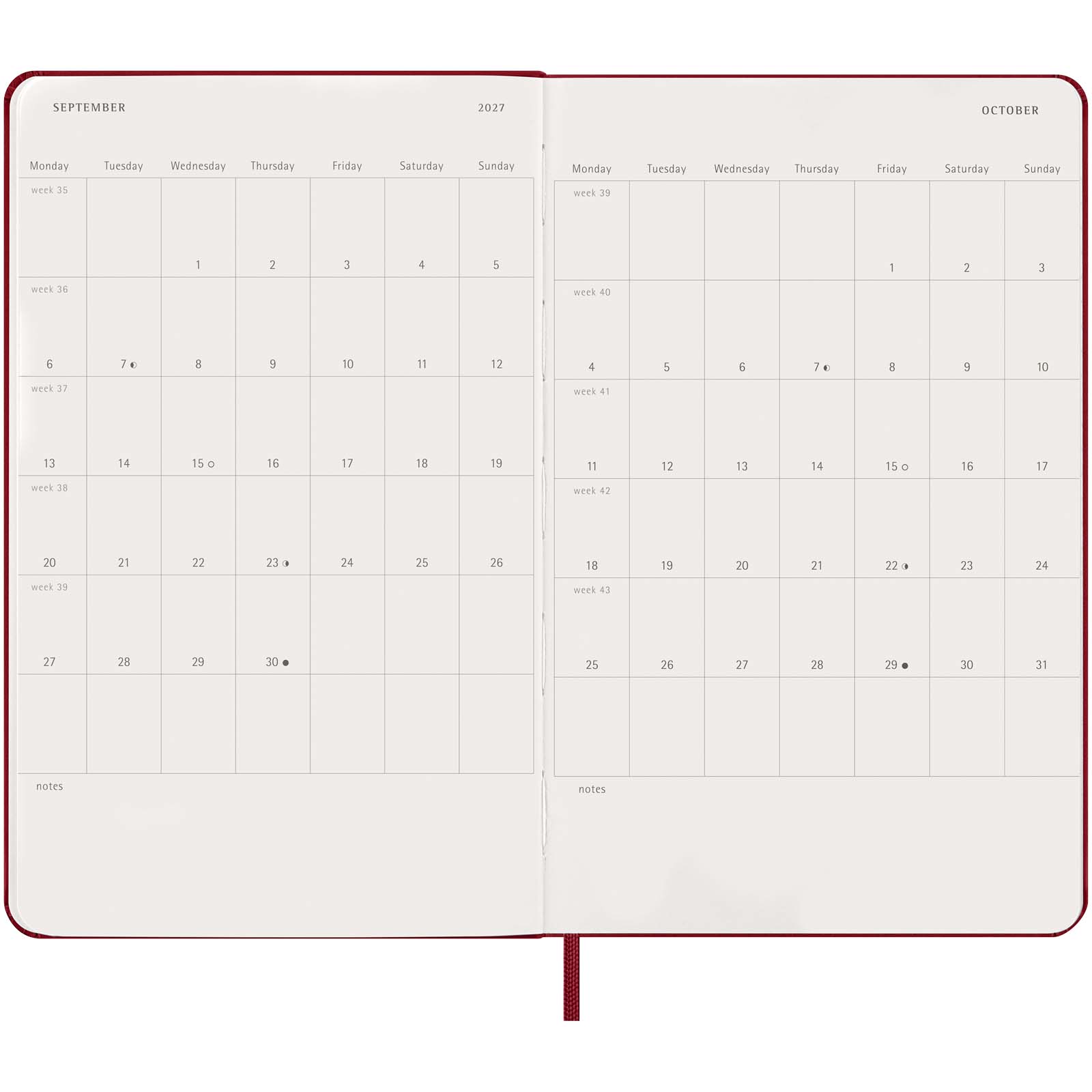 Agenda giornaliera 12 mesi con copertina rigida Moleskine