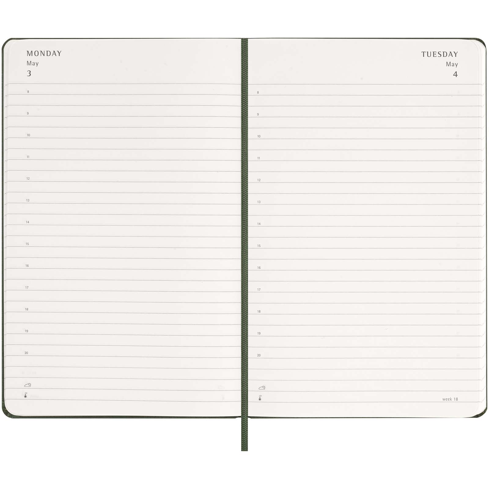 Agenda giornaliera 12 mesi con copertina rigida Moleskine