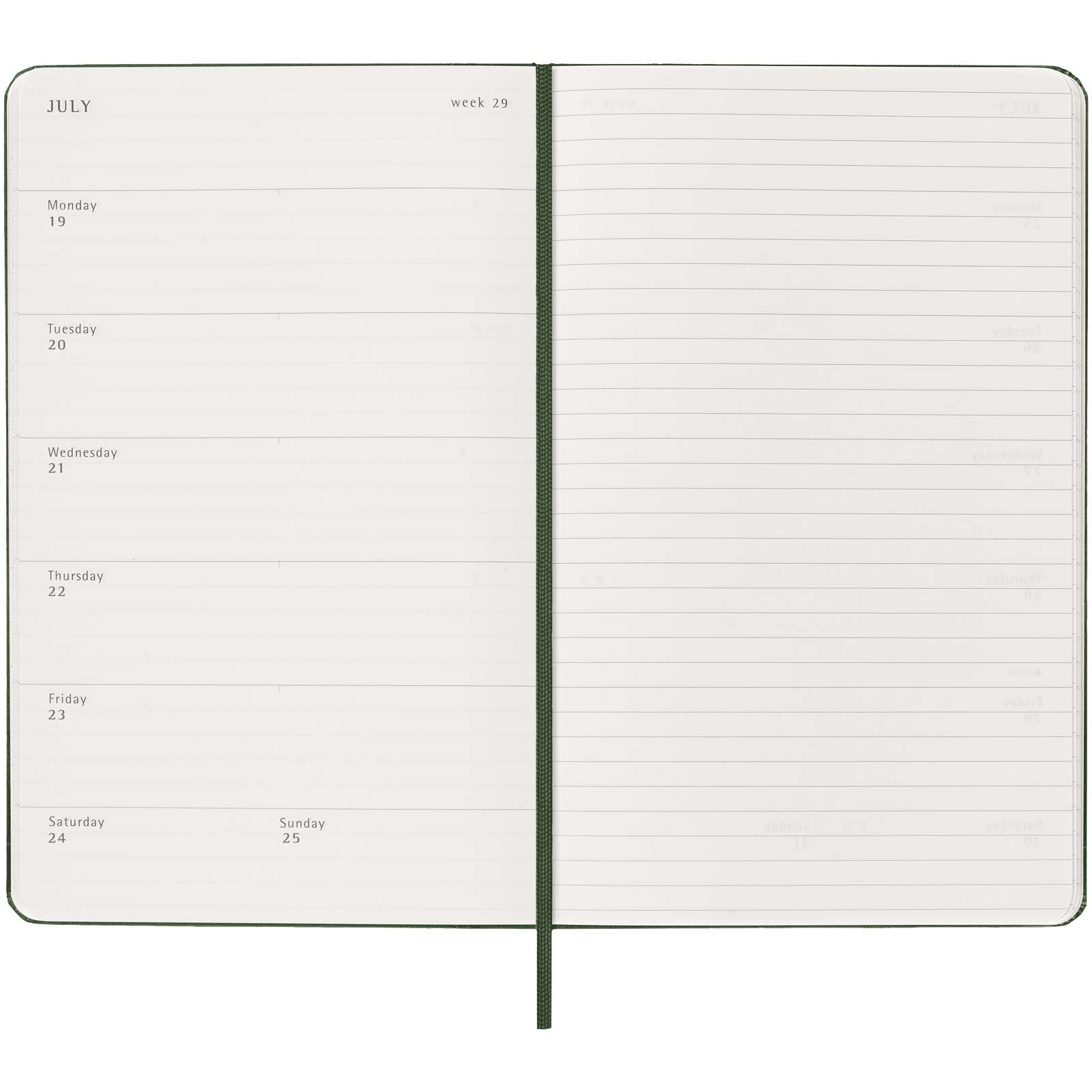 Agenda settimanale 12 mesi formato L con copertina rigida Moleskine