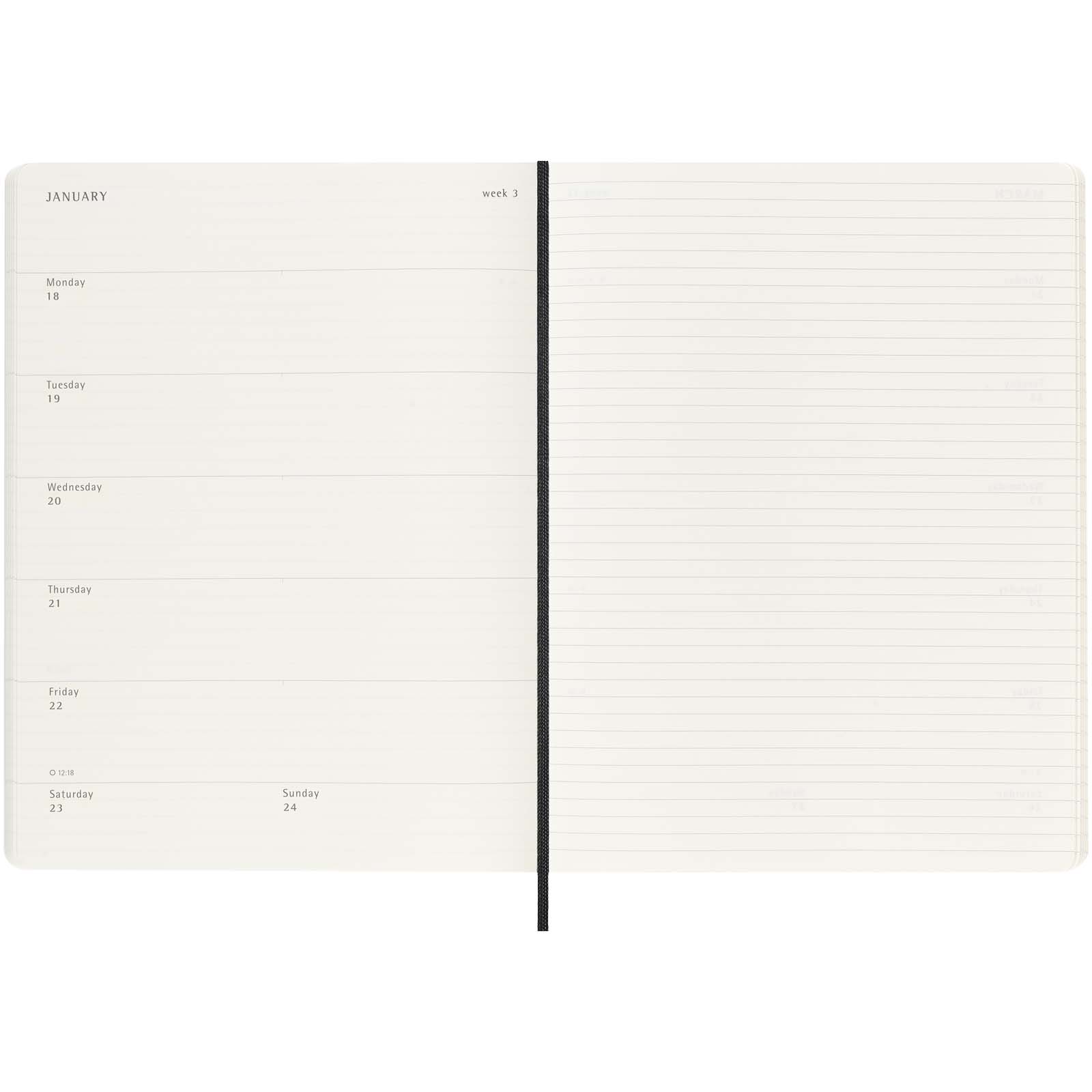 Blocco note 12 mesi formato XL con copertina morbida Moleskine