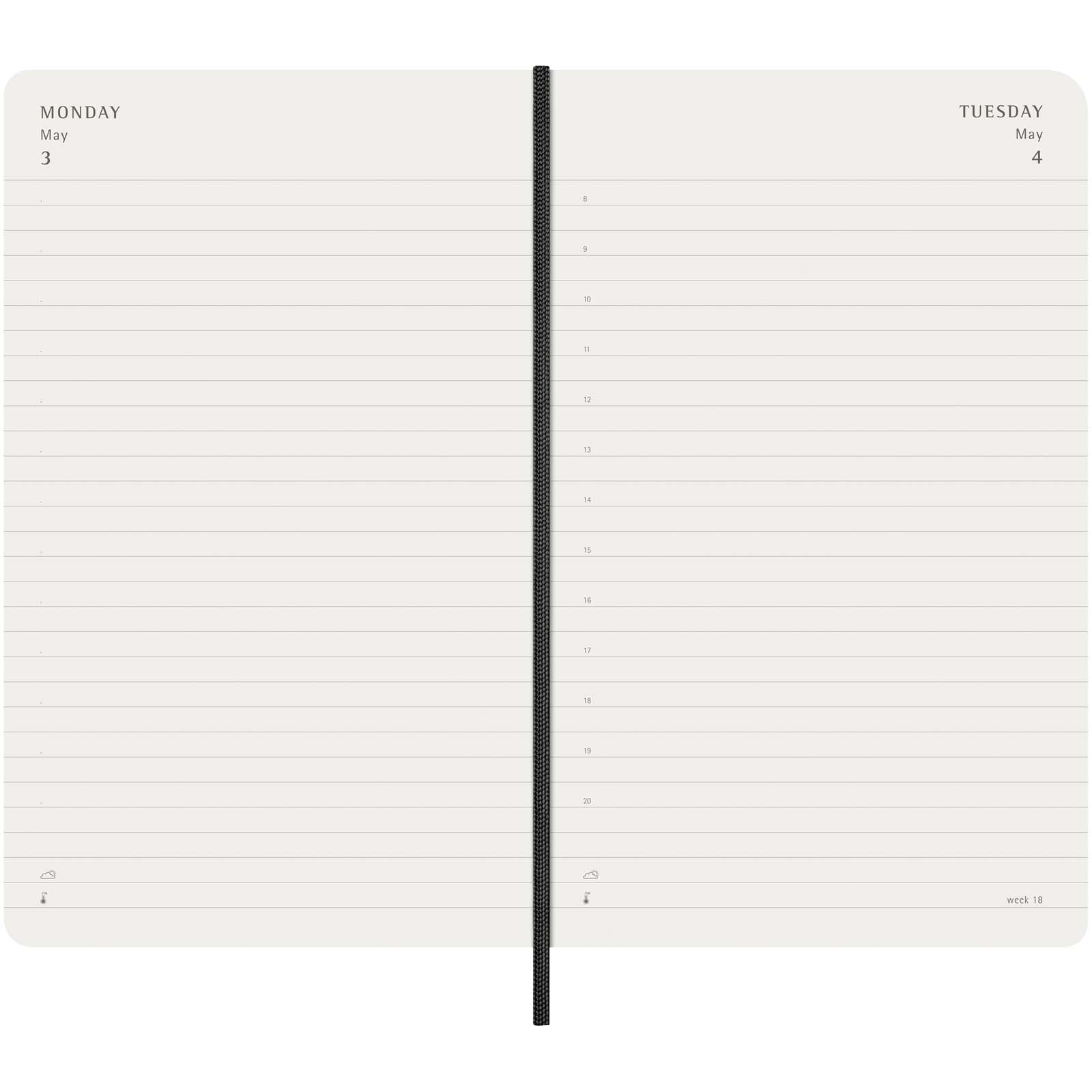 Agenda giornaliera 12 mesi con copertina morbida Moleskine