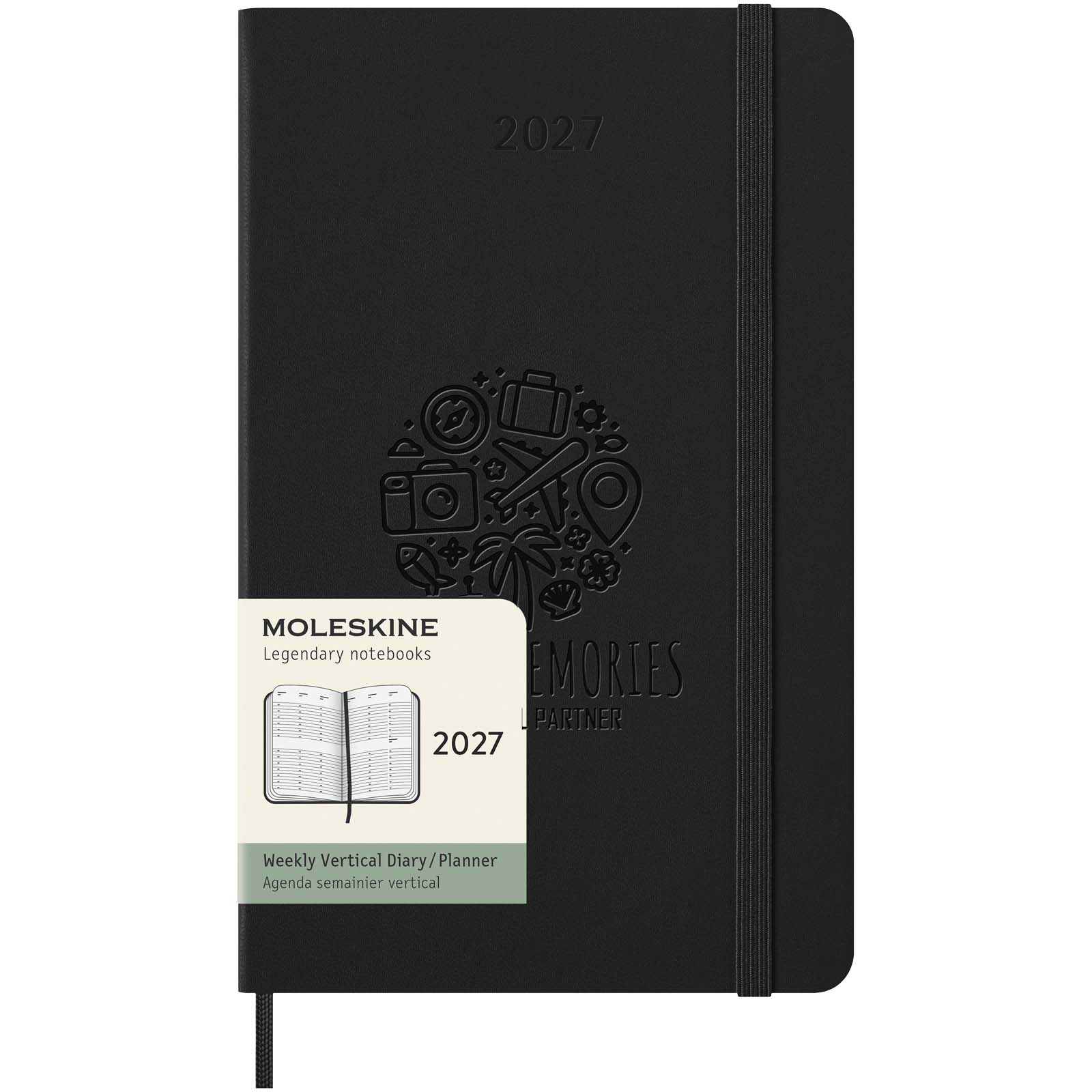Agenda verticale 12 mesi formato L con copertina rigida Moleskine
