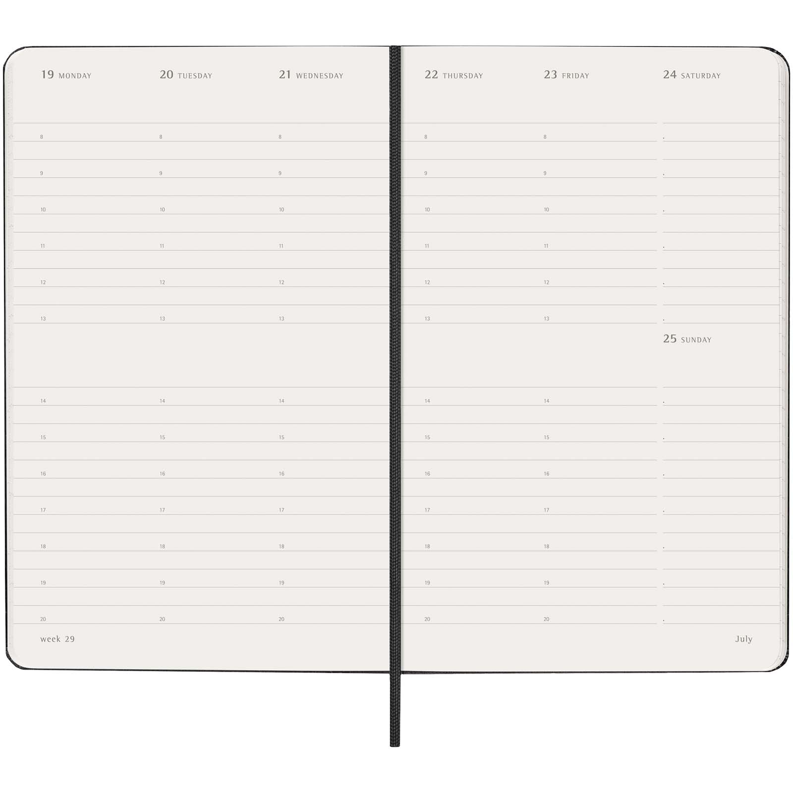 Agenda verticale 12 mesi formato L con copertina rigida Moleskine
