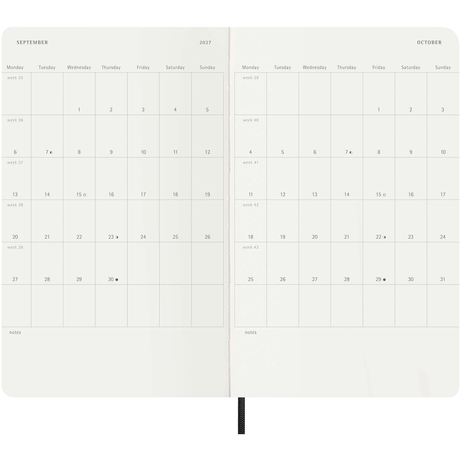 Blocco note 12 mesi formato L con copertina morbida Moleskine