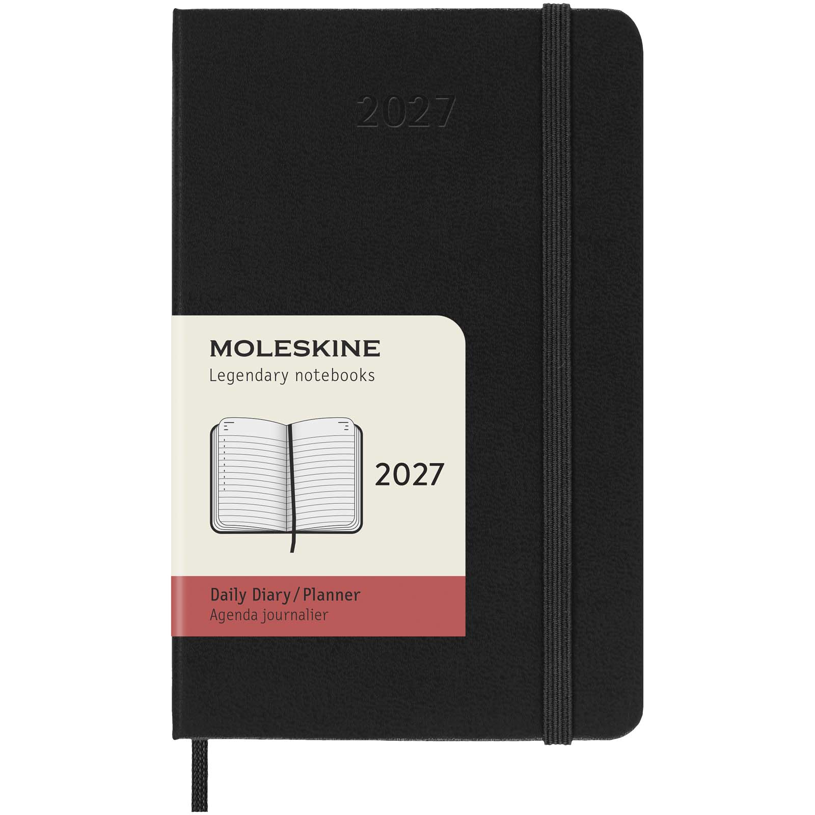 Agenda giornaliera tascabile 12 mesi con copertina rigida Moleskine