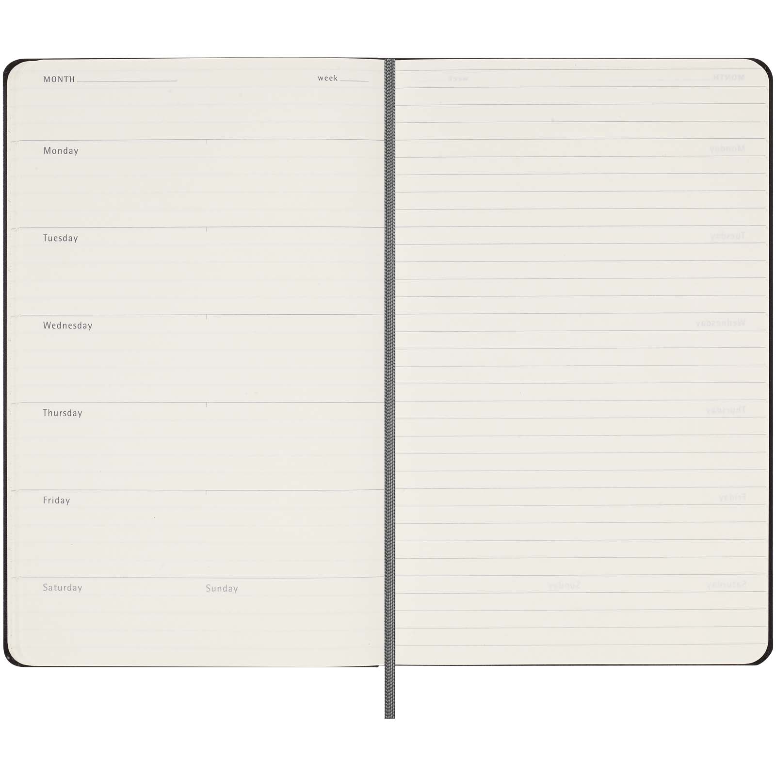 Agenda settimanale formato L con copertina rigida e senza data Moleskine