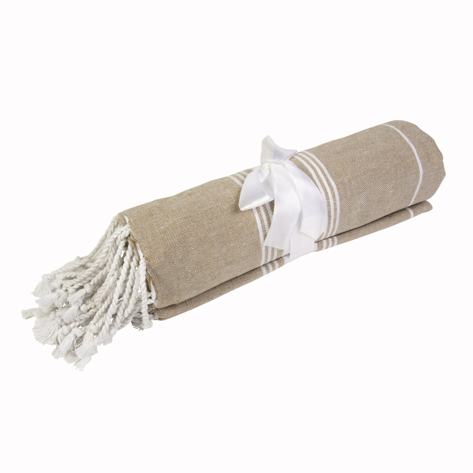Telo mare/pareo stile Fouta 100% cotone 182gr/m2 con frange, misura  90x170 cm
