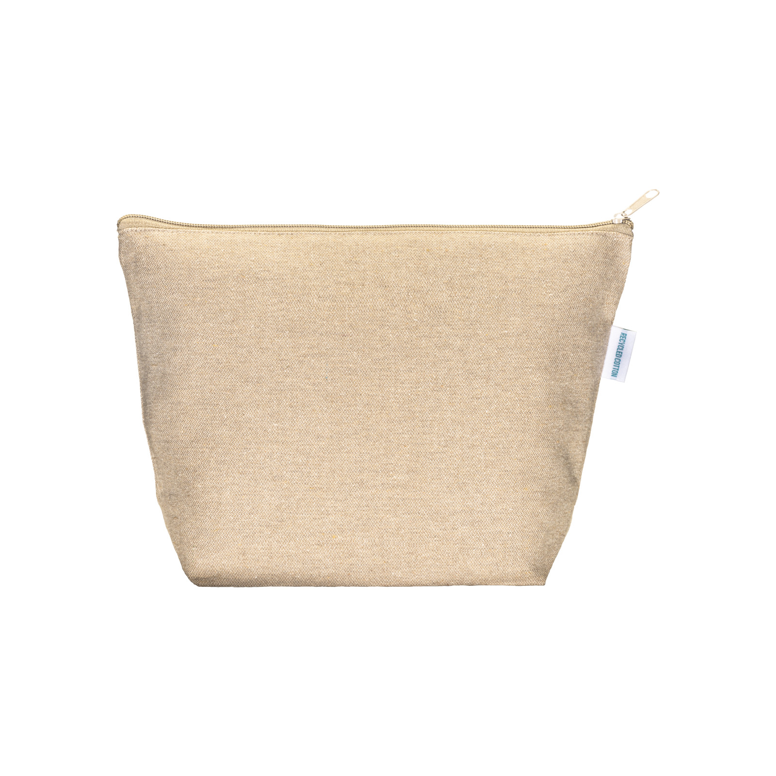 Beauty case in cotone riciclato 280 g/m2 con cerniera e soffietto alla base