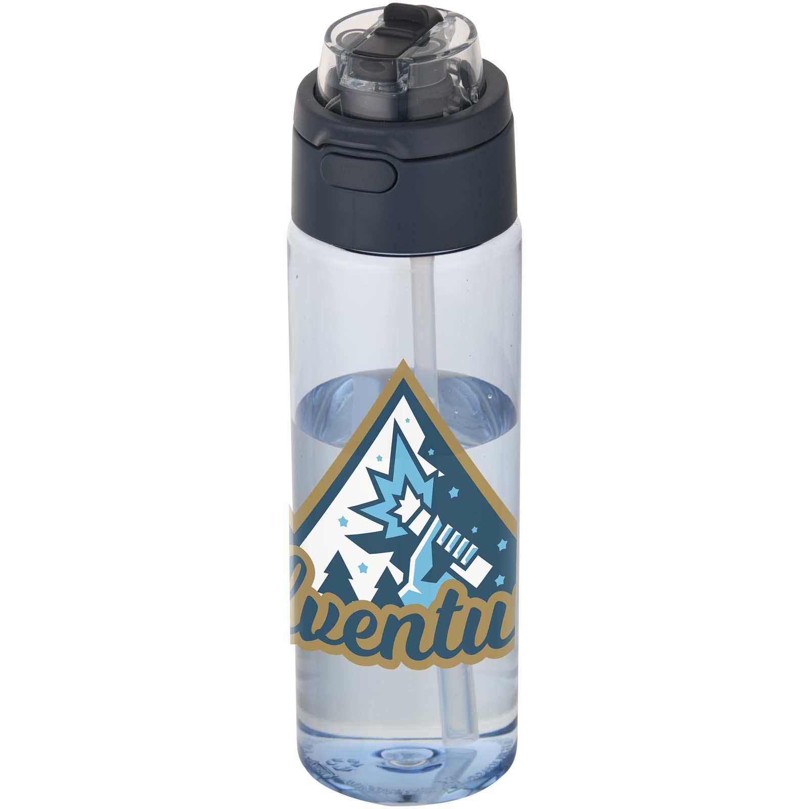 Borraccia in plastica riciclata RCS con tappo a doppia funzione e cannuccia a scatto da 700 ml Theron