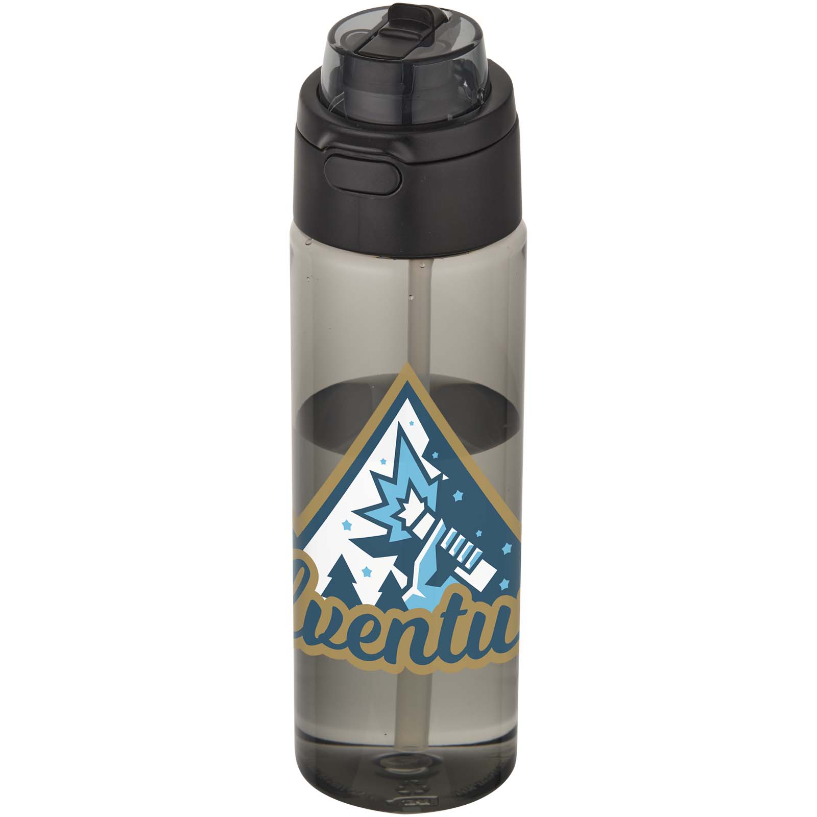 Borraccia in plastica riciclata RCS con tappo a doppia funzione e cannuccia a scatto da 700 ml Theron