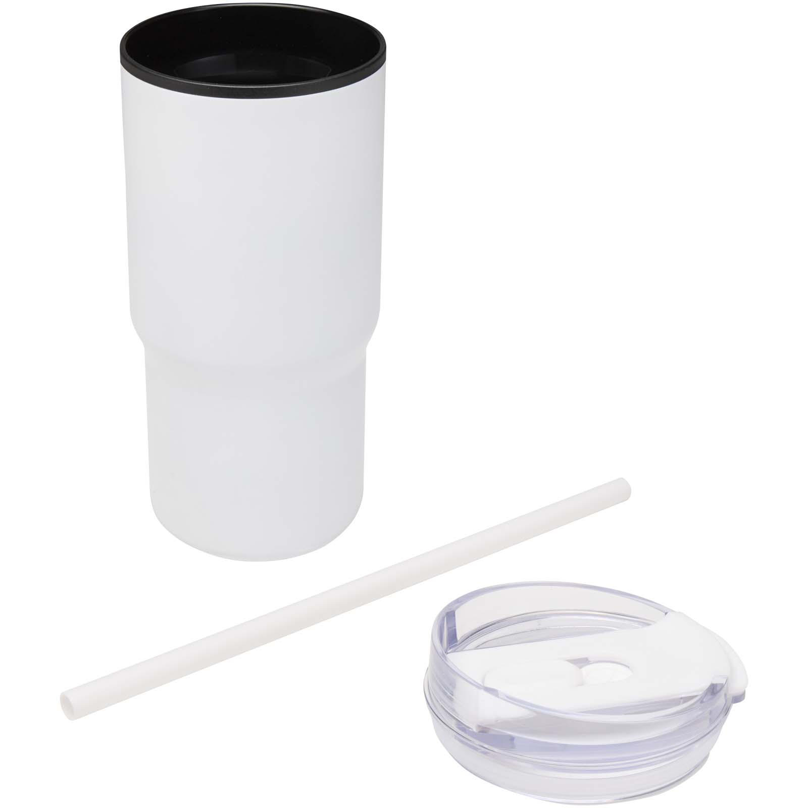 Bicchiere termico in materiale riciclato RCS a doppia parete con cannuccia da 540 ml Westin