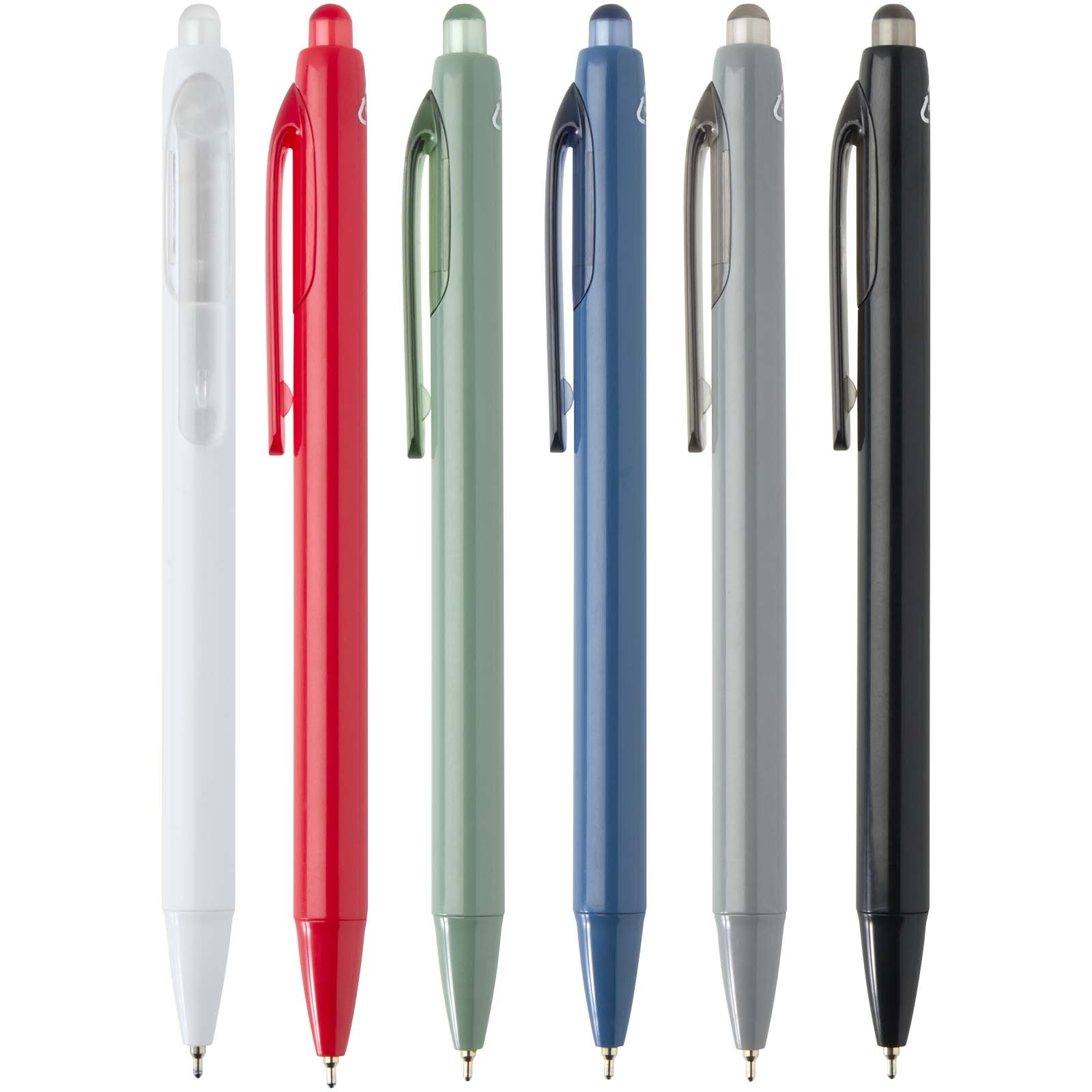 Penna a sfera a doppia iniezione in materiale riciclato certificato RCS (inchiostro blu) Glen