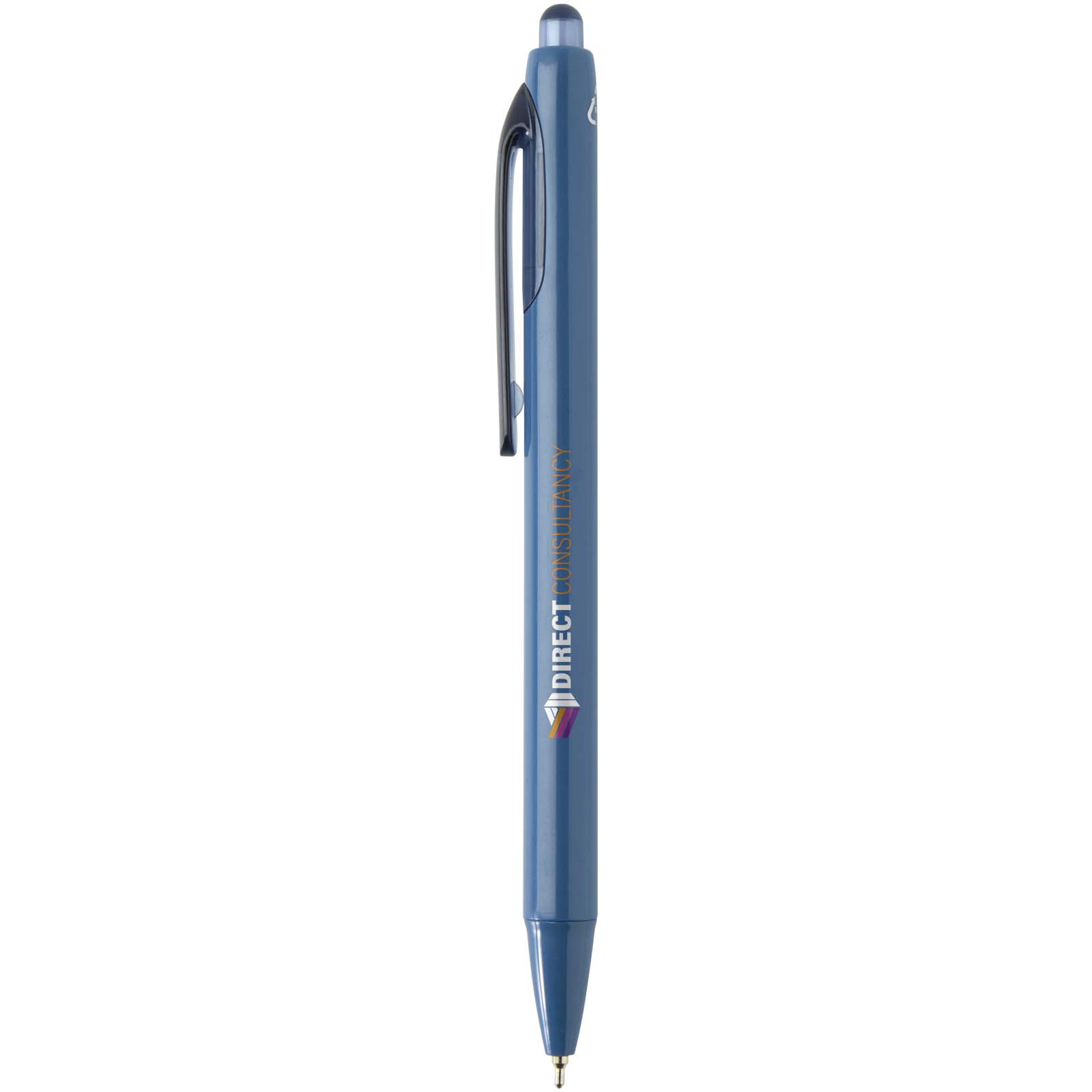 Penna a sfera a doppia iniezione in materiale riciclato certificato RCS (inchiostro blu) Glen