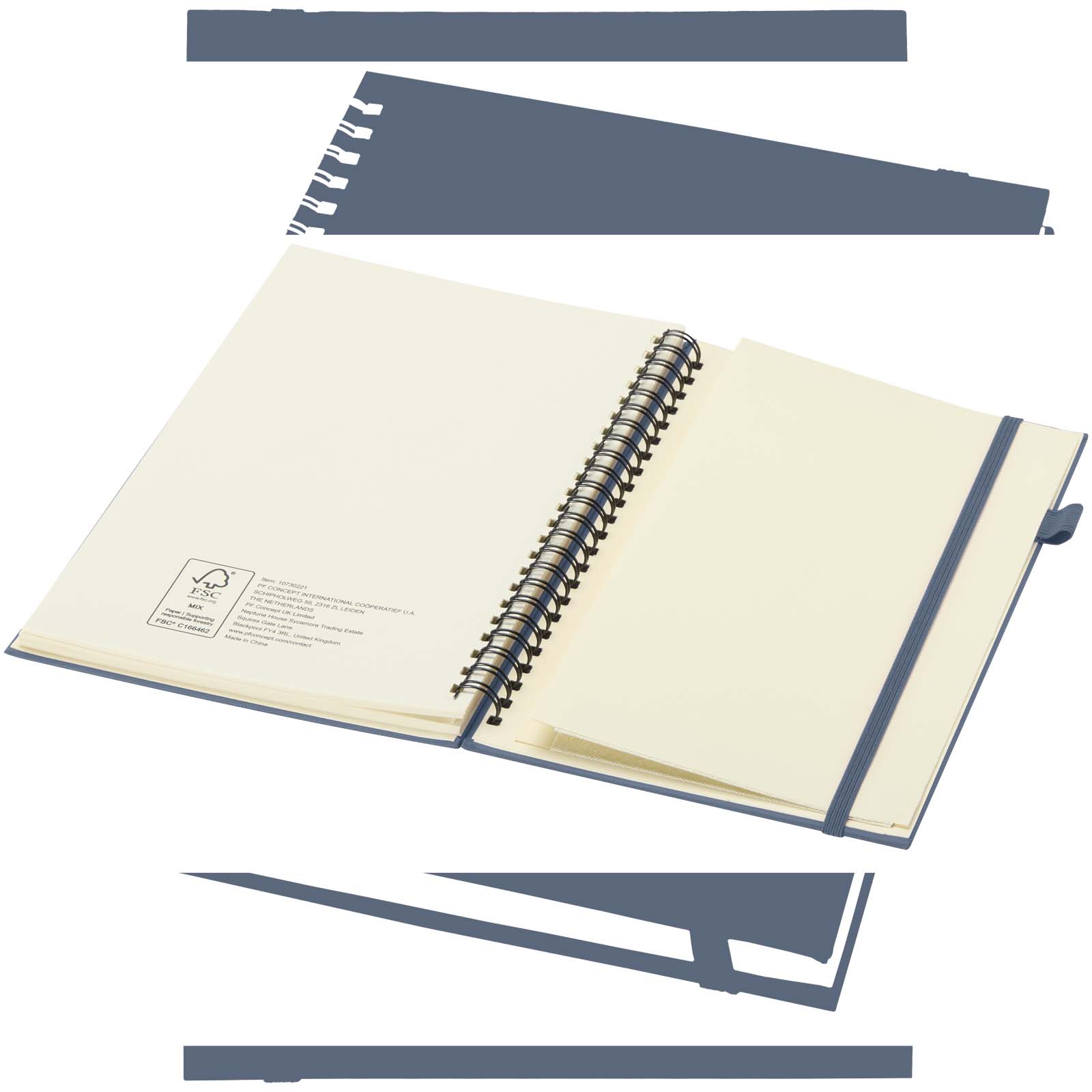 Quaderno A5 a spirale con copertina rigida in plastica riciclata Liss