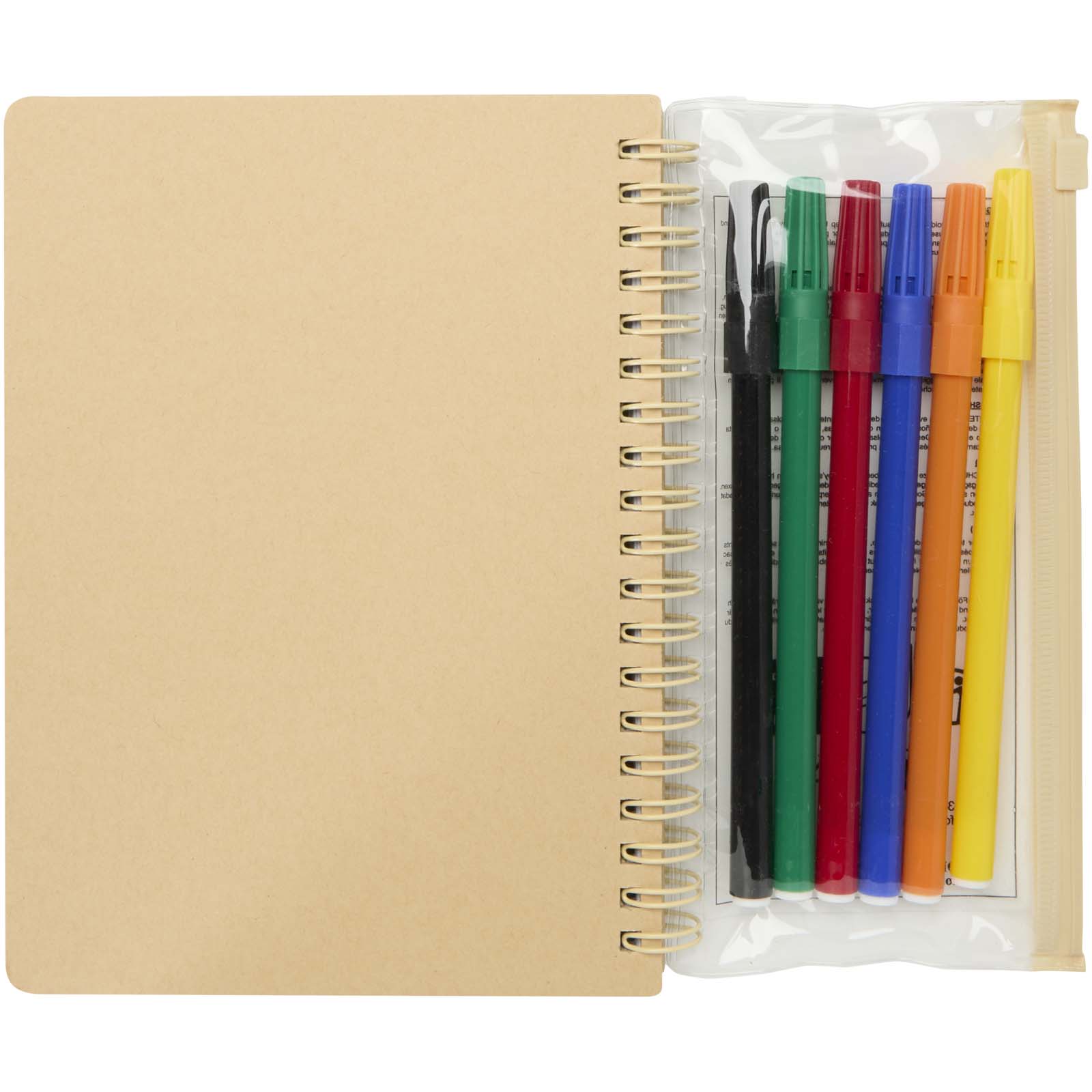 Set composto da un taccuino B6 con copertina rigida e pennarelli Squiggle