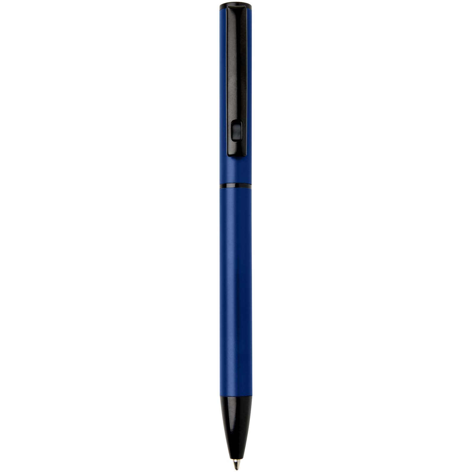 Penna a sfera a rotazione in alluminio riciclato Verton con ghiera (inchiostro blu)