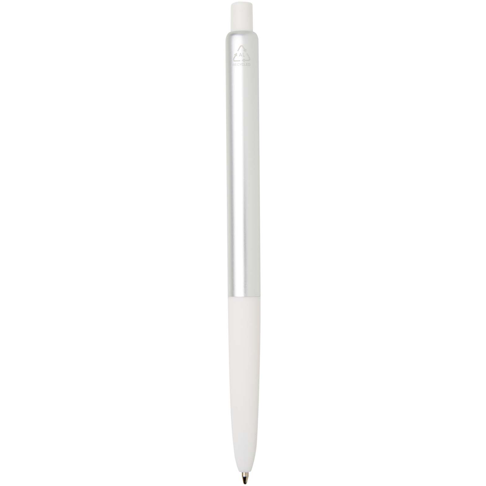 Penna a sfera a scatto in alluminio riciclato con finitura anodizzata Soffit (inchiostro blu)