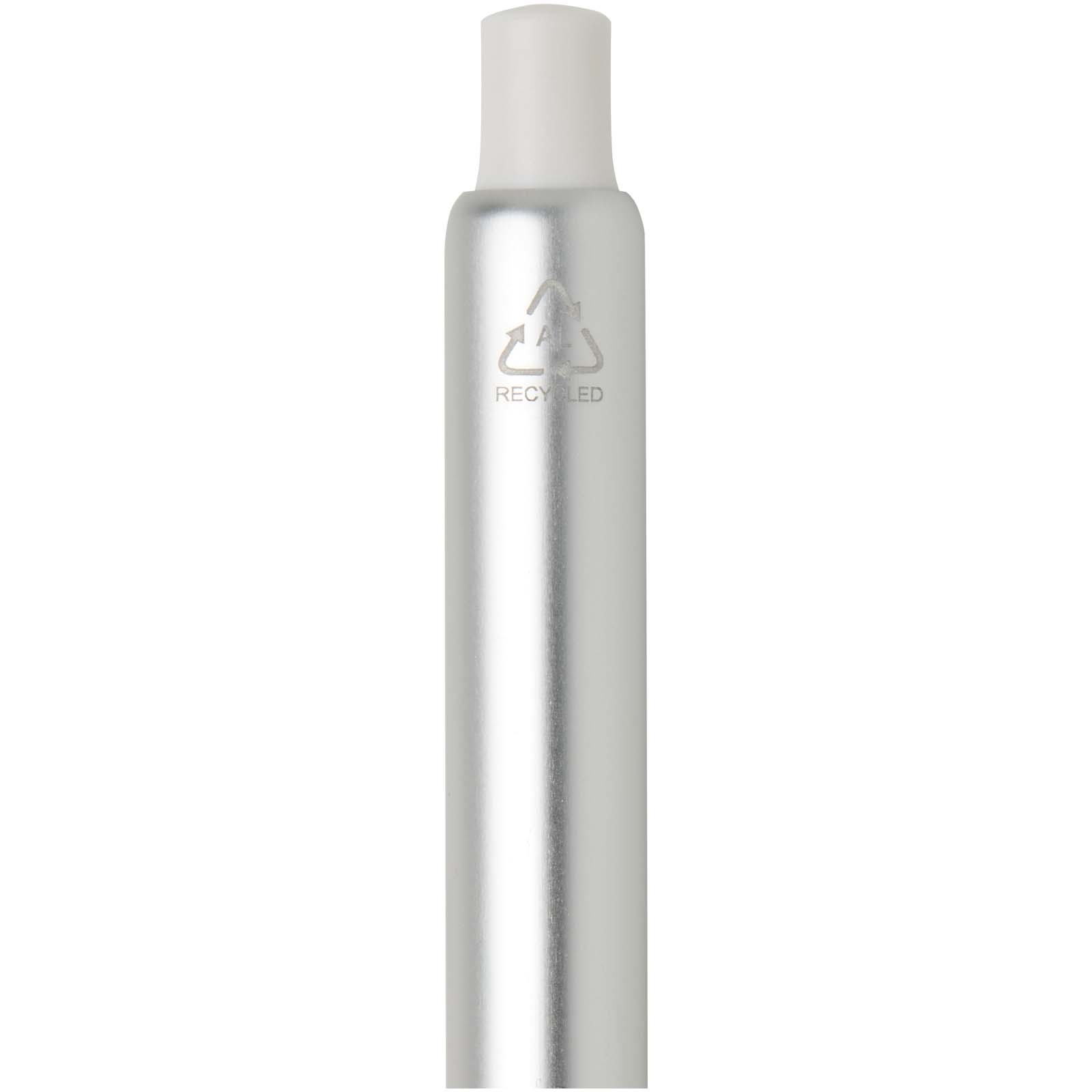Penna a sfera a scatto in alluminio riciclato con finitura anodizzata Soffit (inchiostro blu)