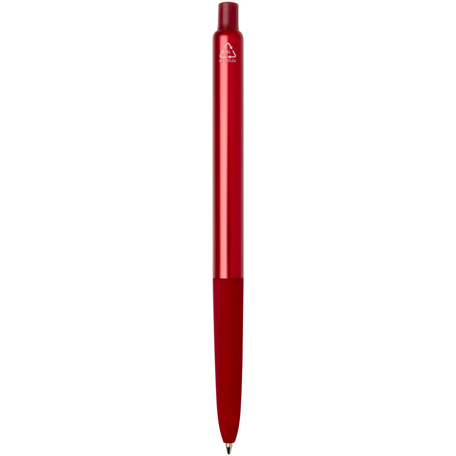 Penna a sfera a scatto in alluminio riciclato con finitura anodizzata Soffit (inchiostro blu)