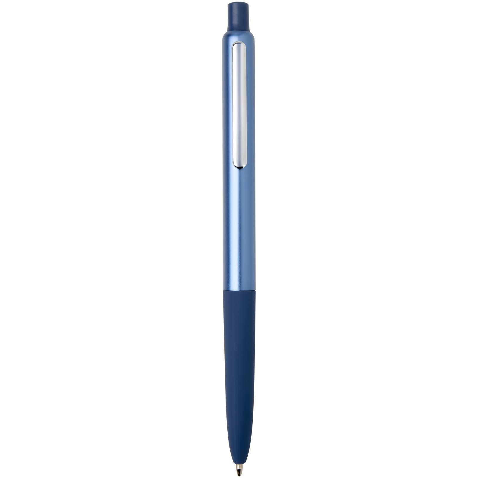Penna a sfera a scatto in alluminio riciclato con finitura anodizzata Soffit (inchiostro blu)