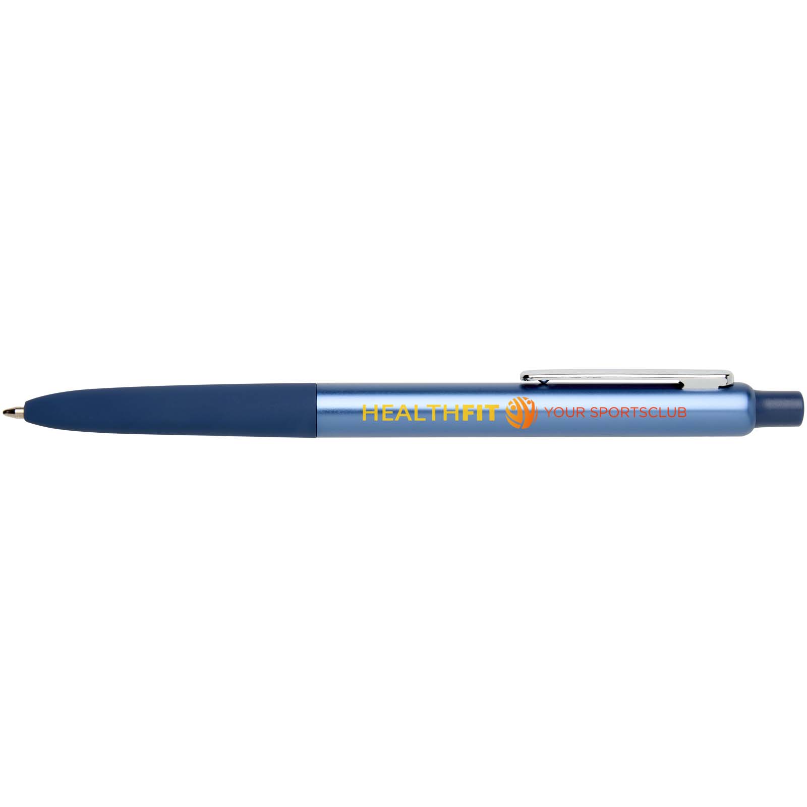 Penna a sfera a scatto in alluminio riciclato con finitura anodizzata Soffit (inchiostro blu)