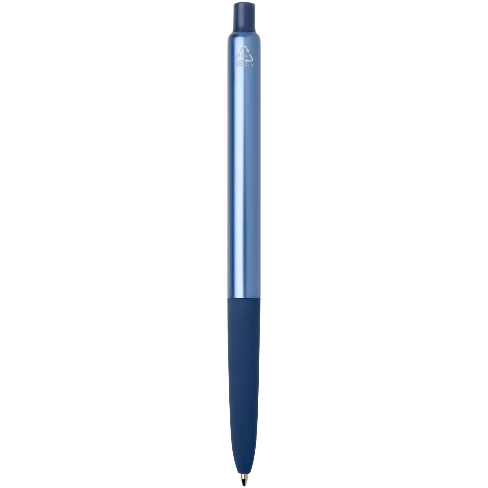 Penna a sfera a scatto in alluminio riciclato con finitura anodizzata Soffit (inchiostro blu)