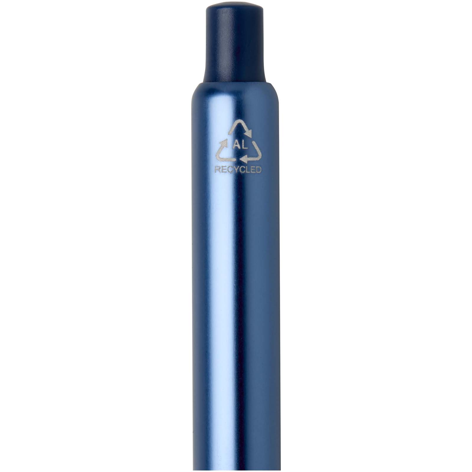 Penna a sfera a scatto in alluminio riciclato con finitura anodizzata Soffit (inchiostro blu)
