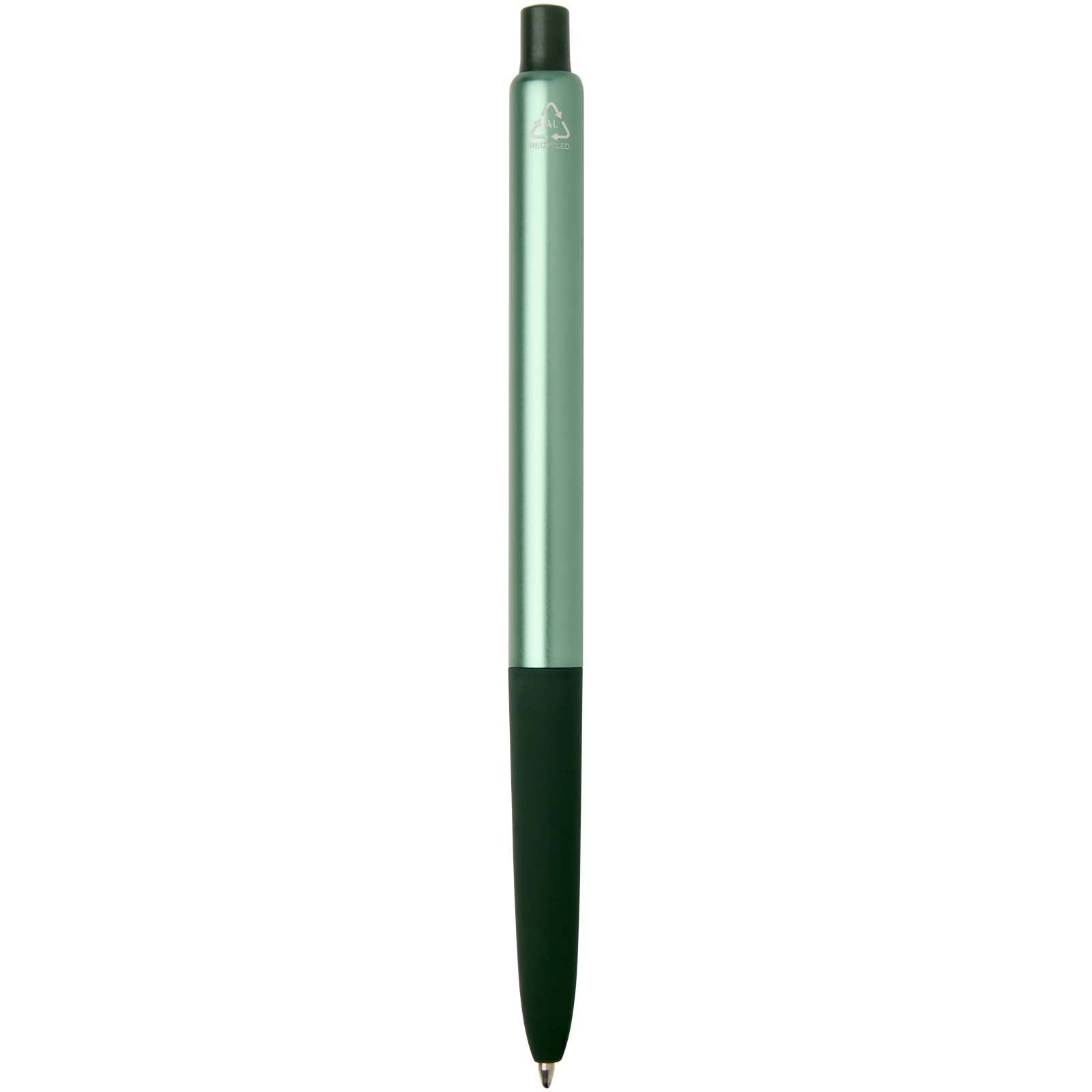 Penna a sfera a scatto in alluminio riciclato con finitura anodizzata Soffit (inchiostro blu)