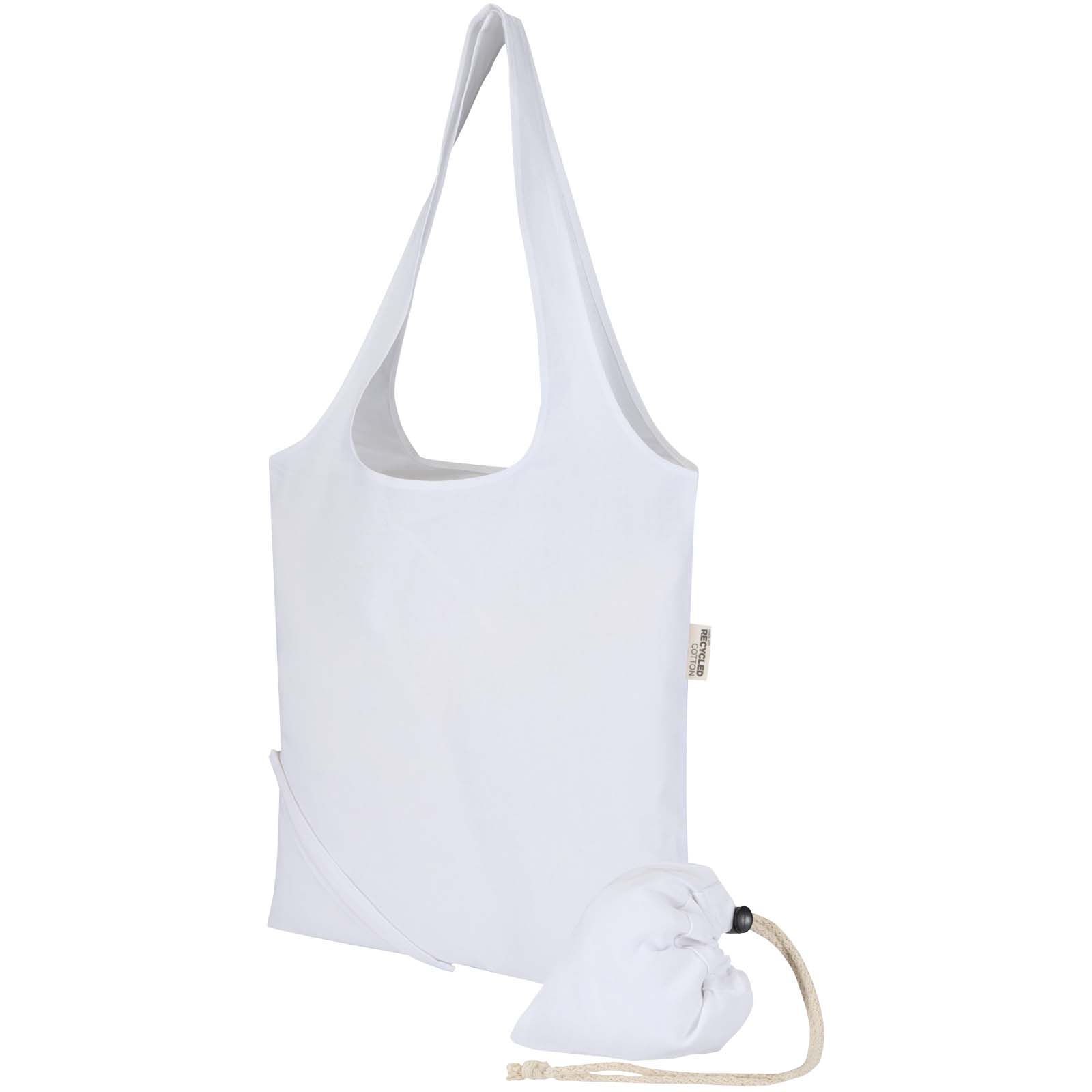 Borsa tote pieghevole in misto cotone riciclato certificato GRS da 140 g/m² Madras Blend- 7L