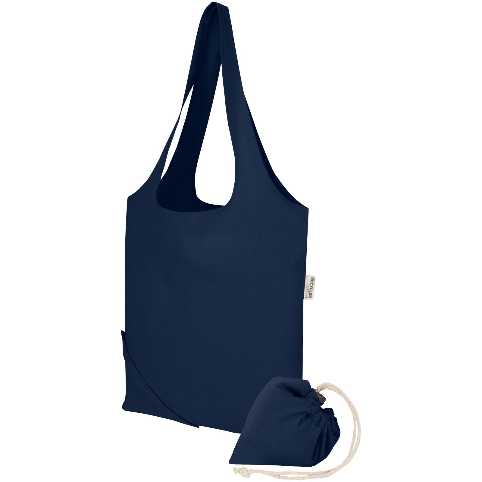 Borsa tote pieghevole in misto cotone riciclato certificato GRS da 140 g/m² Madras Blend- 7L