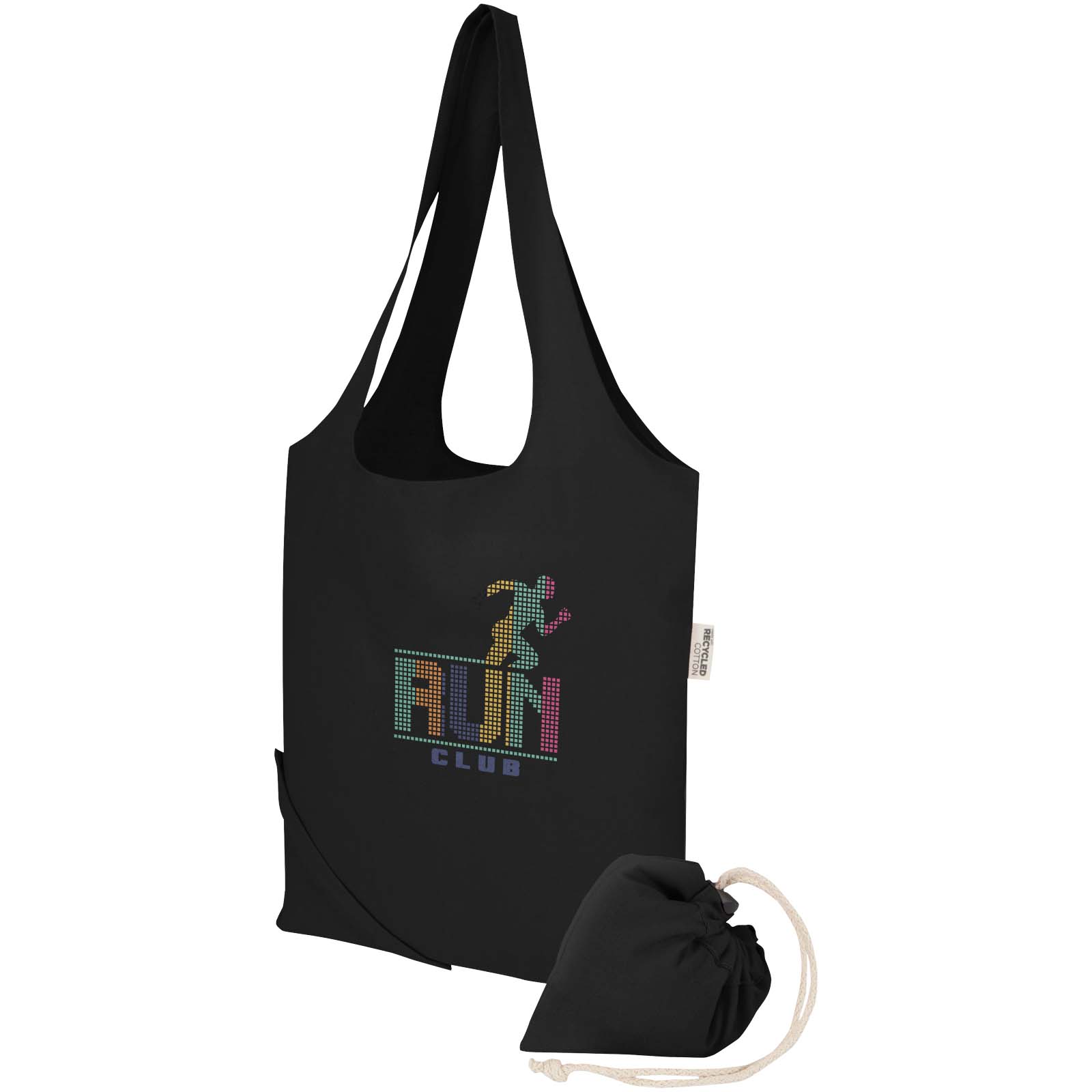 Borsa tote pieghevole in misto cotone riciclato certificato GRS da 140 g/m² Madras Blend- 7L