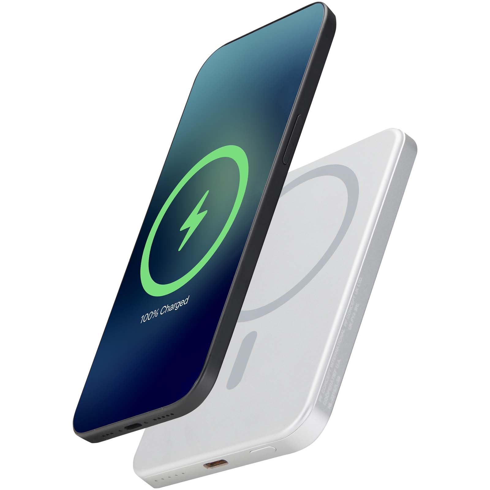 Power bank magnetico da 5000 mAh in alluminio riciclato RCS Avis 