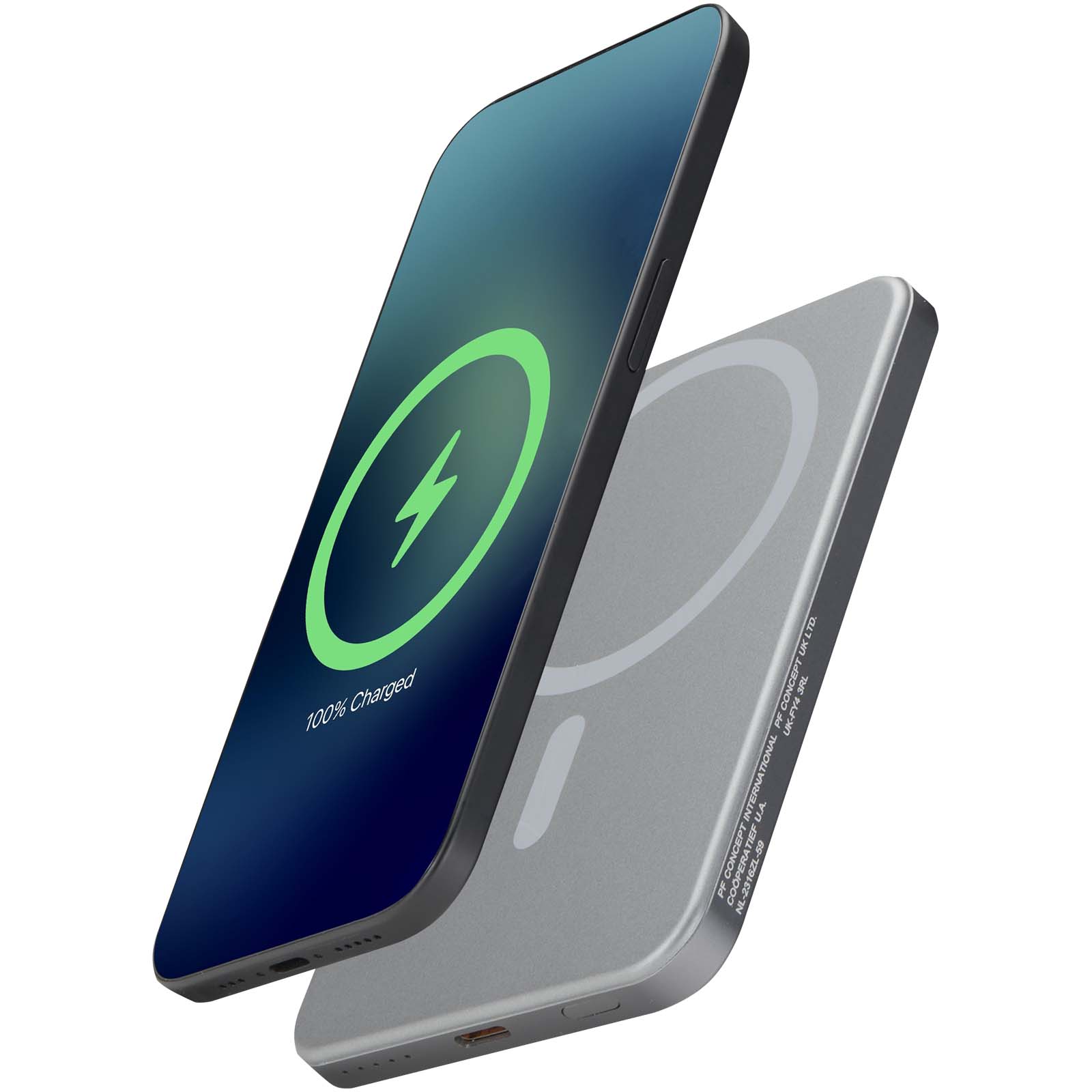 Power bank magnetico da 5000 mAh in alluminio riciclato RCS Avis 