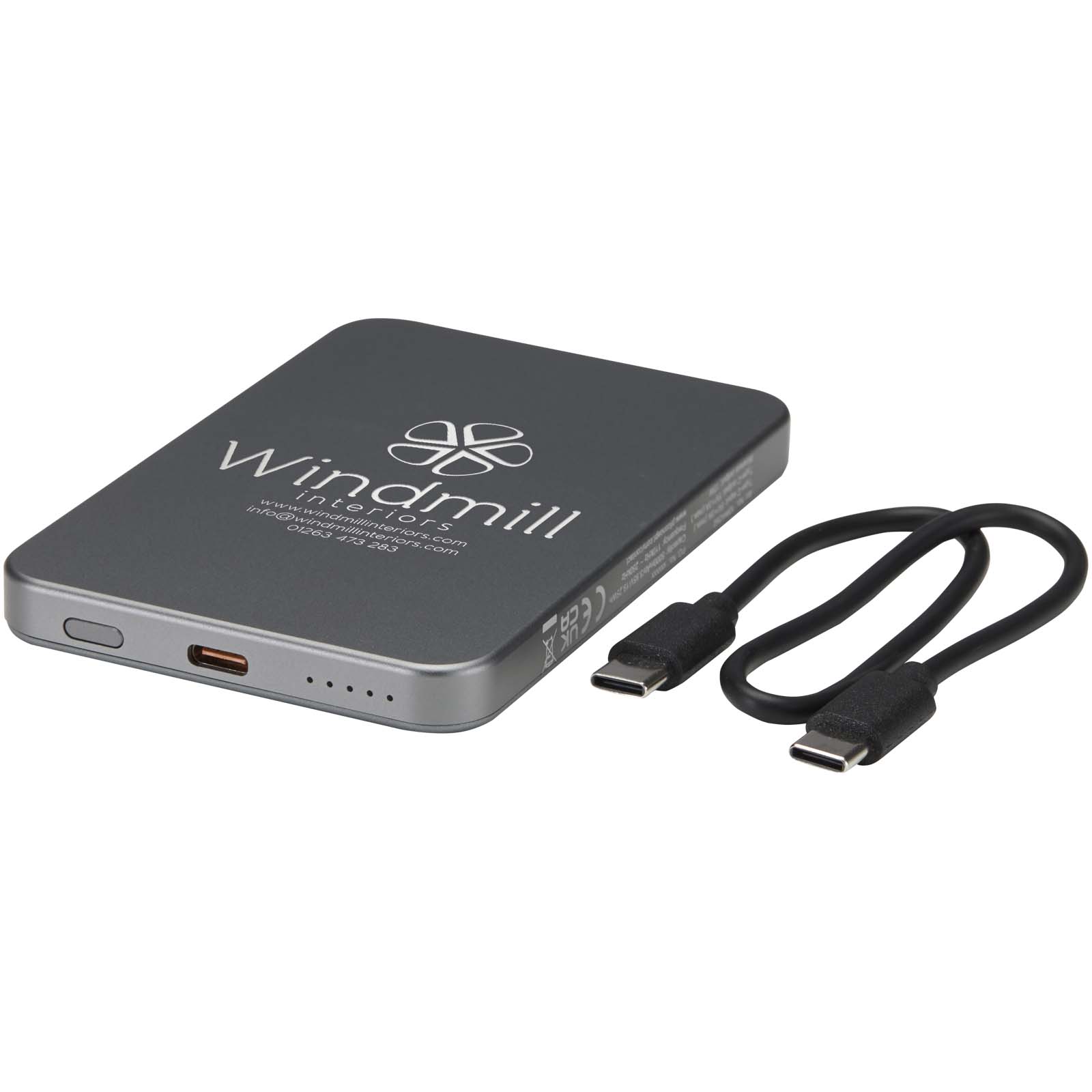 Power bank magnetico da 5000 mAh in alluminio riciclato RCS Avis 