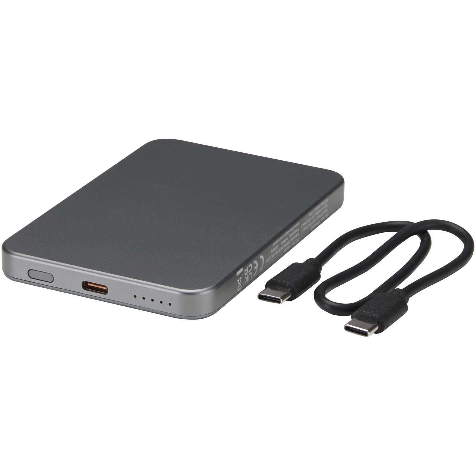 Power bank magnetico da 5000 mAh in alluminio riciclato RCS Avis 