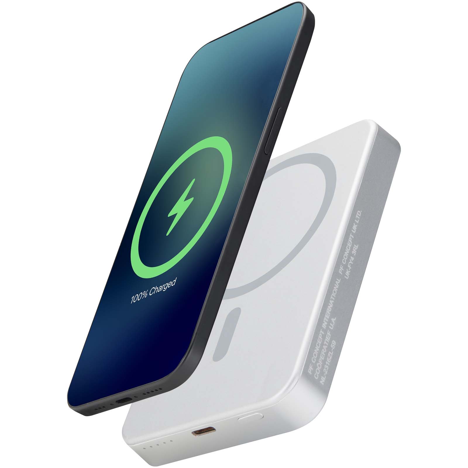Power bank magnetico da 10.000 mAh in alluminio riciclato RCS Avis 